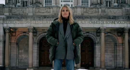 Quartz Co. winter jackets Made in Canada, interview with Olivia Leblanc