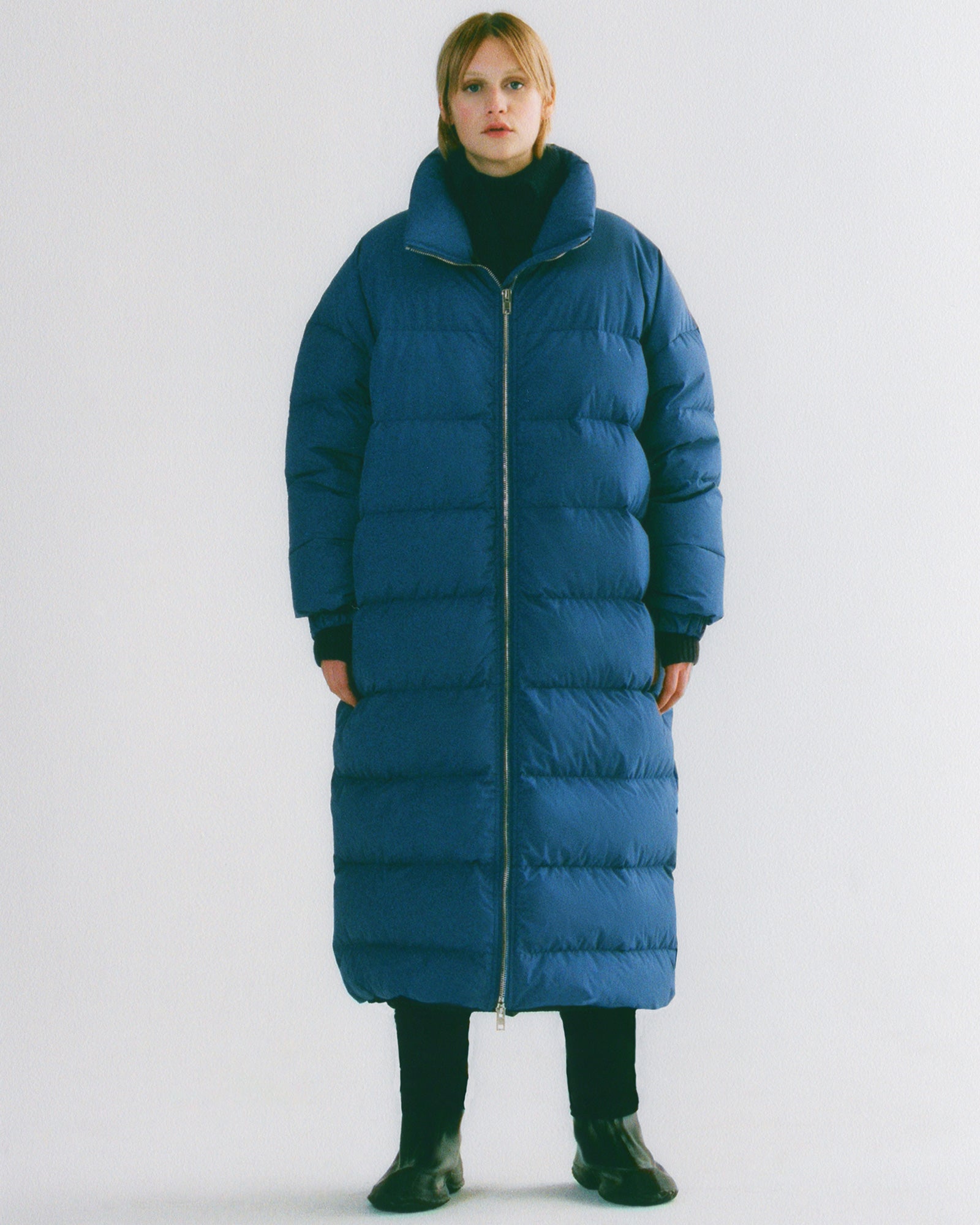 Oversized longline puffer top jacket